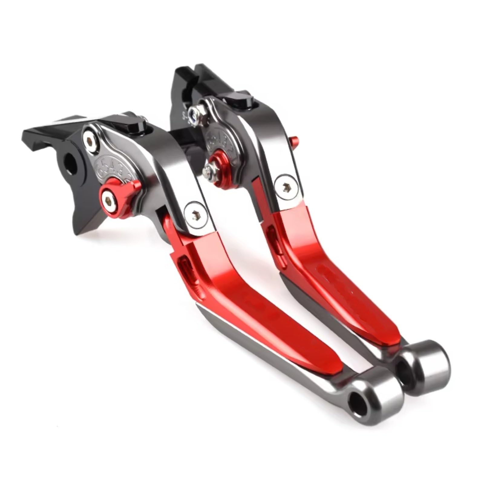 Naojino Silver-Red Brake Clutch Levers Motorcycle Cnc Adjustable Folding Extendable Brake Clutch Levers Handle For Cb650f For Cbr650f 2014-2025 Motorcycle Brake Clutch Levers(Silver-Red)