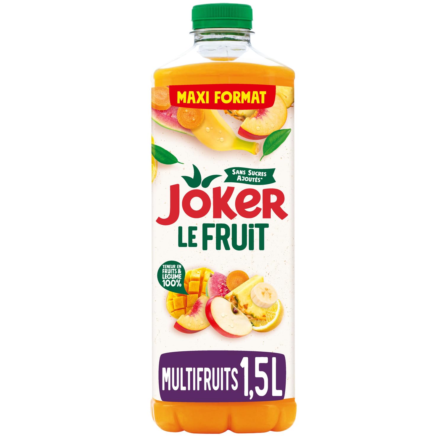 Plein de fruits sans sucres ajoutés — JOKER Jus Multifruits, format familial 1,5L - Lot de 4