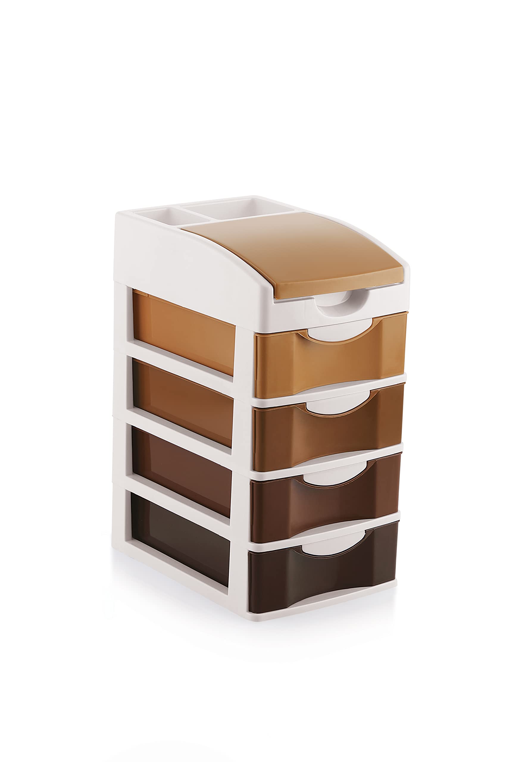 Nabhya Small Size Desktop Cosmetic & Make-up Organizers Drawer MulitPurpose Drawer Rack Organizers (Brown, 4 Layer) (B0BST7C9CC) Amazon Price History, Amazon Price Tracker