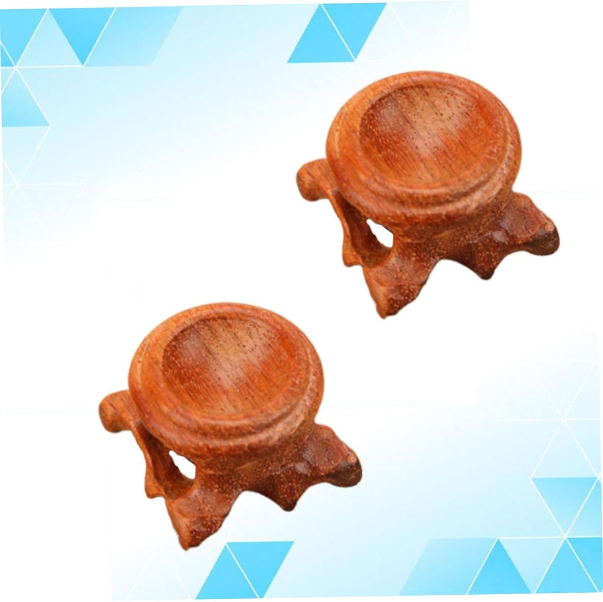 2pcs Calabash Solid Wood Crystal Ball Stand Vintage Home Store Xmas