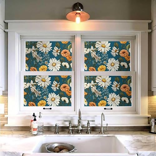 Miniatura 4 de Papel tapiz autoadhesivo de 18 x 236 pulgadas, diseño de margaritas salvajes, papel de contacto extraíble floral, papel de pared fácil de despegar