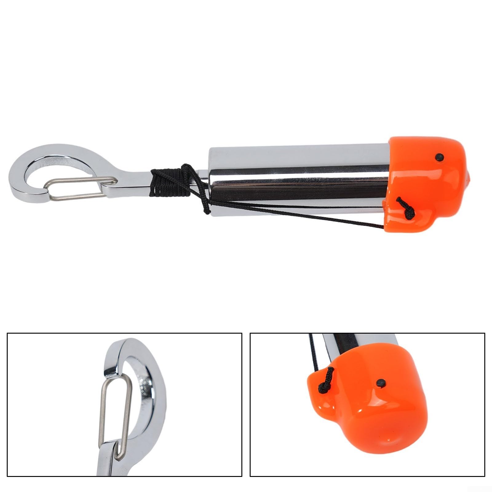 Shaker per immersioni subacquee in acciaio inox, per la sicurezza subacquea, per sonaglio in metallo con copertura per attirare l'attenzione del compagno, snorkeling essenziale (A)