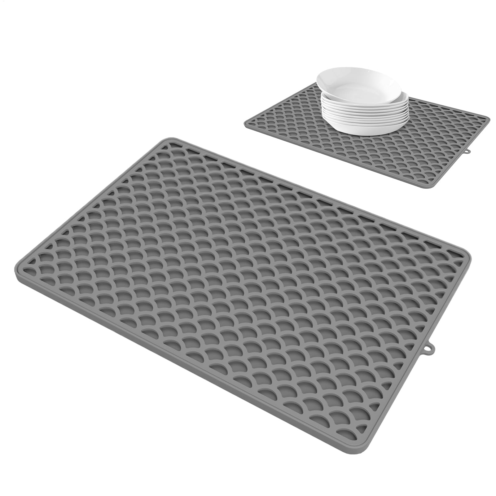 Alfombrilla de silicona para encimera limpia: seca platos y cubiertos sin desorden