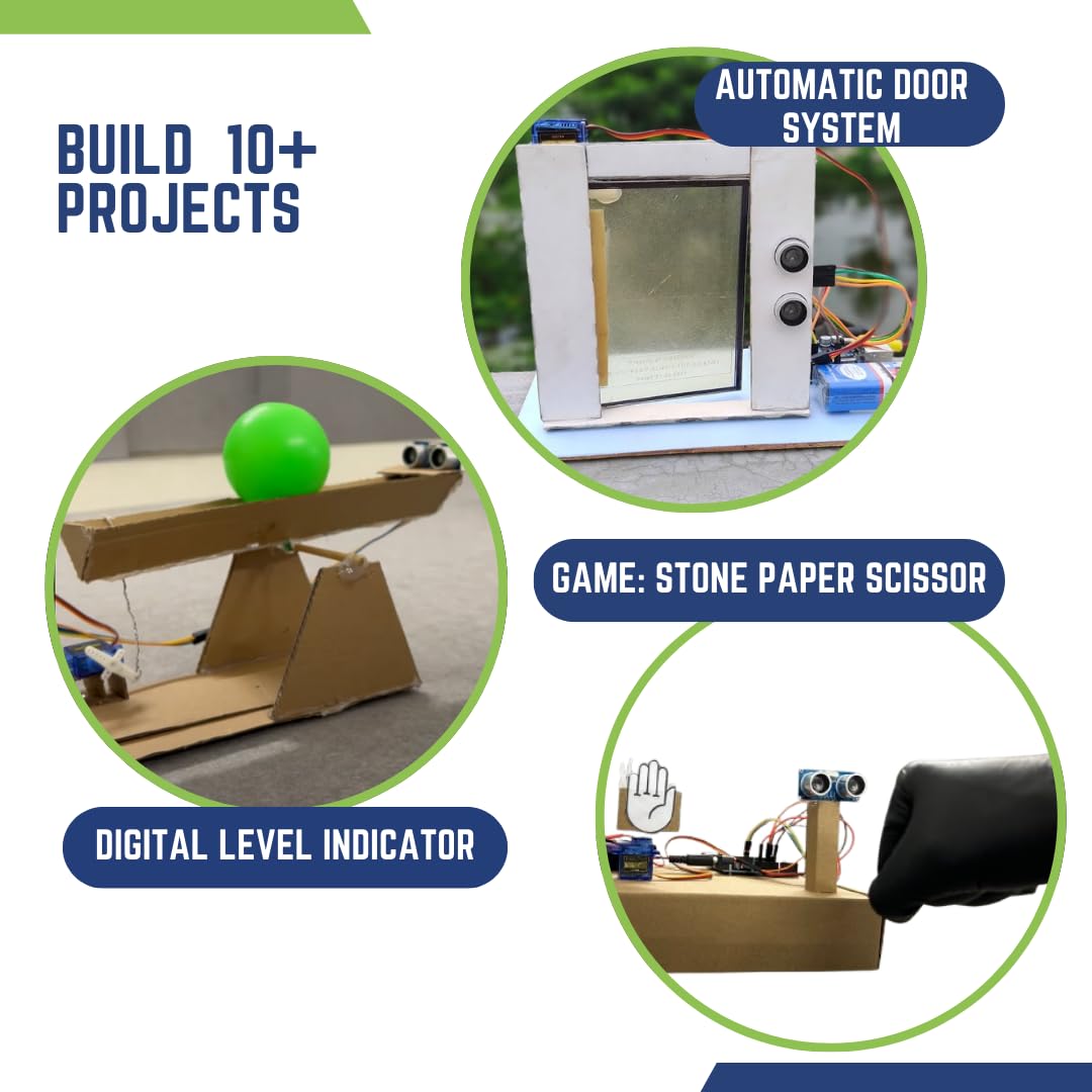 Young Innovator STEM Robotics Kit for Kids Ages 10-15 – 10+ DIY Projects with Ultrasonic Sensors | Build Smart Dustbin, Sonar System, Automatic Door | Arduino Compatible | Video Tutorials | Class 6-9 1
