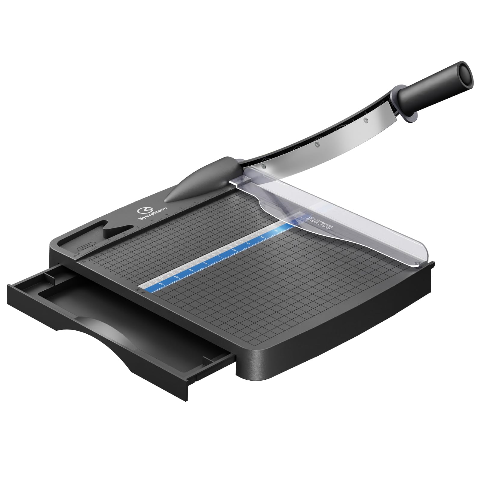 Photo 1 of 12 Inch Heavy Duty Paper Cutter, Wood Guillotine Paper Cutter & Paper Trimmer, 12-16 Sheets Capacity Paper Cutting Board for Classroom, Crafting, Cardstock Black (Matte Black)