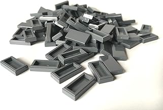 LEGO ® 100 Fliesen 1x2 in dunkel grau / Dark Bluish Gray