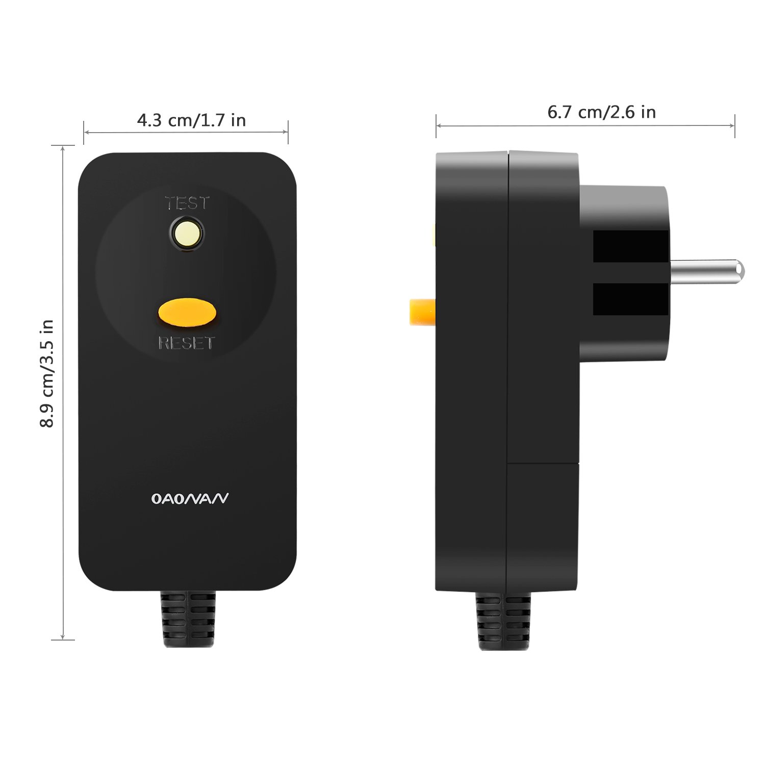 Disyuntor FI (corriente residual) de Oaonan, enchufe de seguridad personal