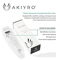 Vista 6 de Derma Roller 0.012 in - Rodillo de microagujas con estuche de almacenamiento - 192 microagujas dérmicas herramienta para cara, barba, cuero Negro