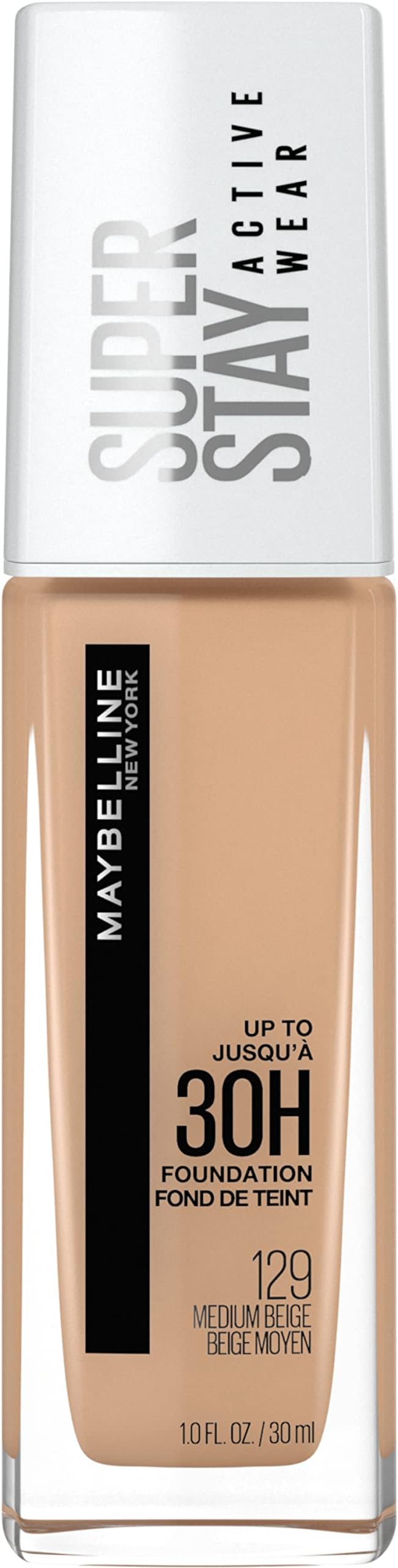 Super Stay Full Coverage Liquid Foundation Active Wear Makeup, Up to 30Hr Wear, Transfer, Sweat & Water Resistant, Matte Finish, Medium Beige, 1 Count