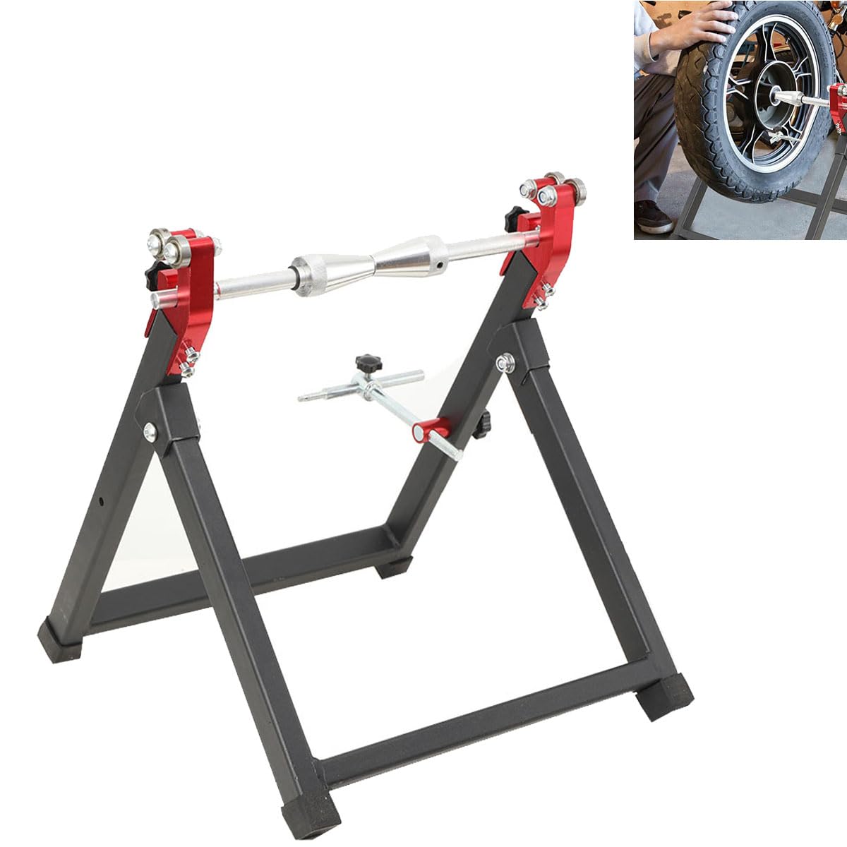 Motorrad Auswuchtvorrichtung Wuchtmaschine Wuchtbock Auswuchtgerät bis 23'', Radwuchtmaschine Rad Static Balancer Zentrierständer Halter für Motorradräder, faltbares Design