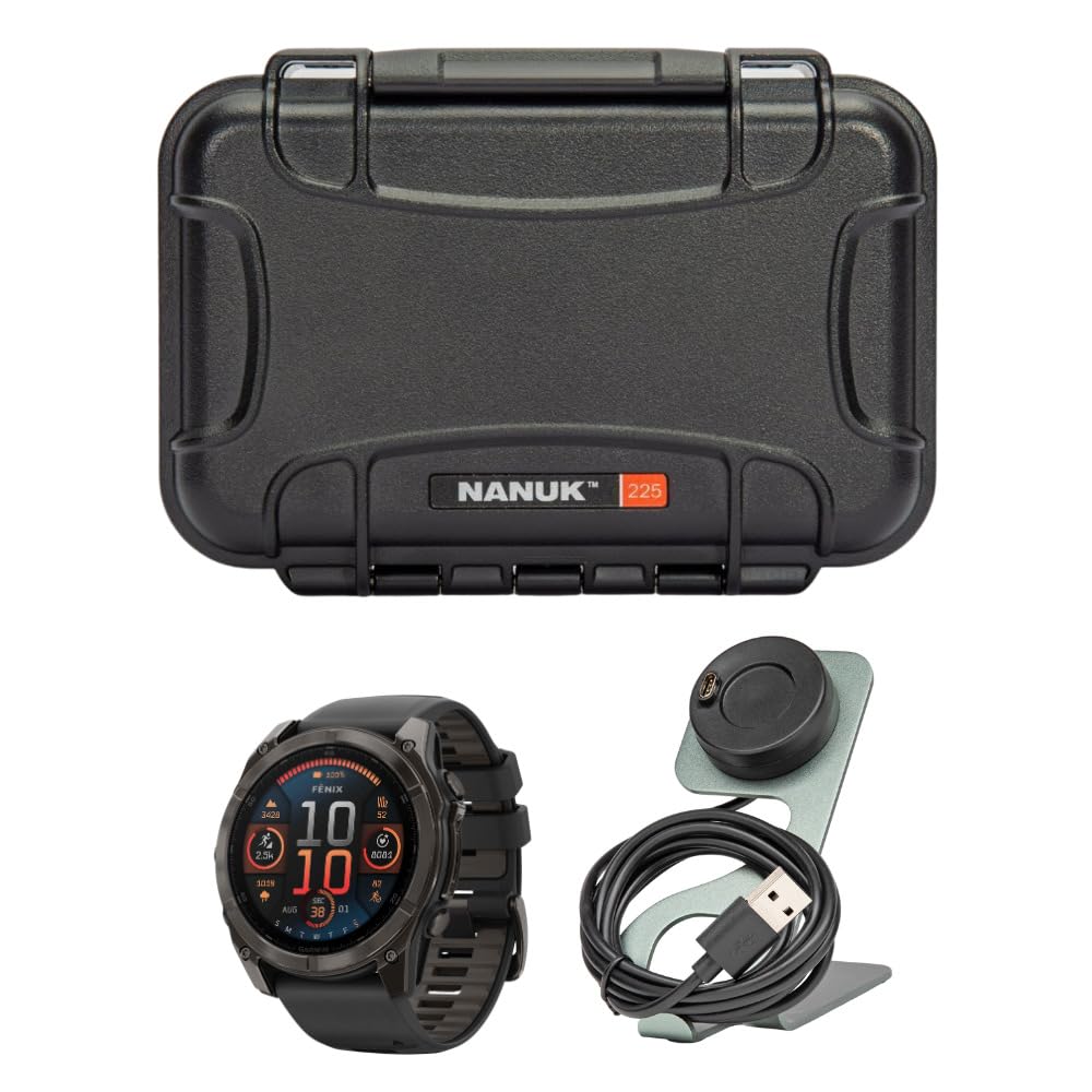 Garmin Fenix 8 Sapphire 51mm GPS Smartwatch with 1 4-Inch AMOLED Display Black and Pebble Gray Bundle with