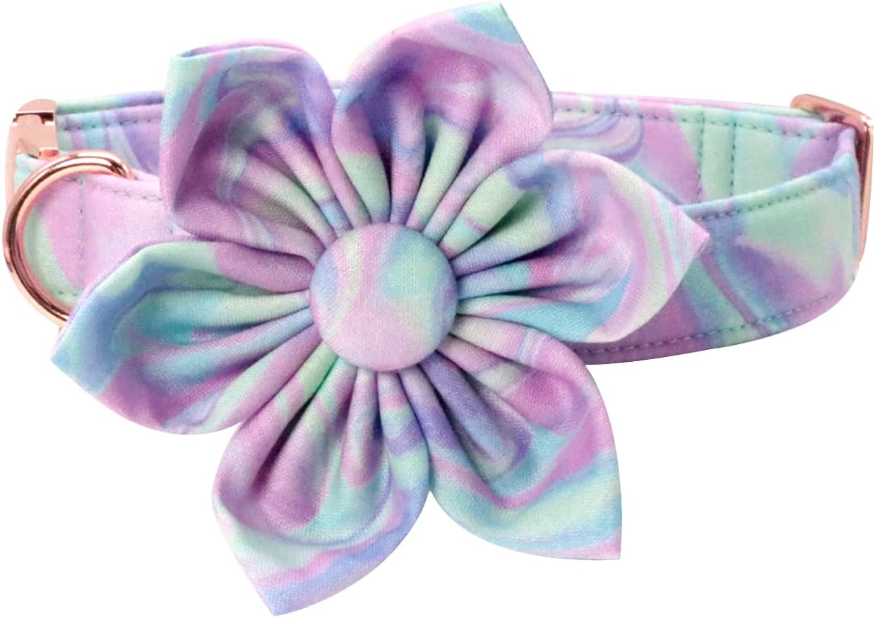 Unique style paws Dog Collar with Flower, Adjustable Dog Collar Flower Pattern, Durable Pet Collar for Small Medium Large Dogs image 4