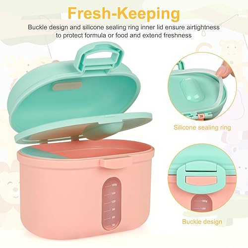 Miniatura 7 de Accmor Dispensador de fórmula para bebés sobre la marcha, dispensador portátil de fórmula de leche en polvo con cuchara, recipientes de fórmula para