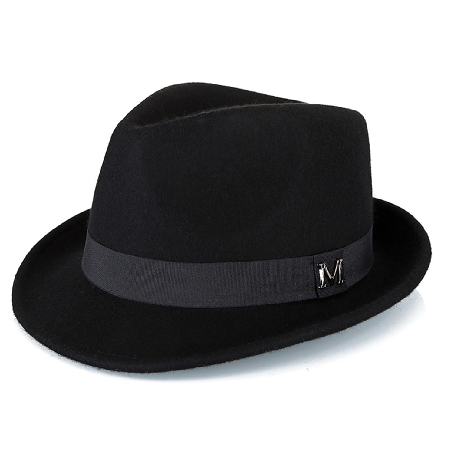 FREEBIRD99 100% Wool Felt Panama Fedora Hat Short Brim Trilby Flat Hat