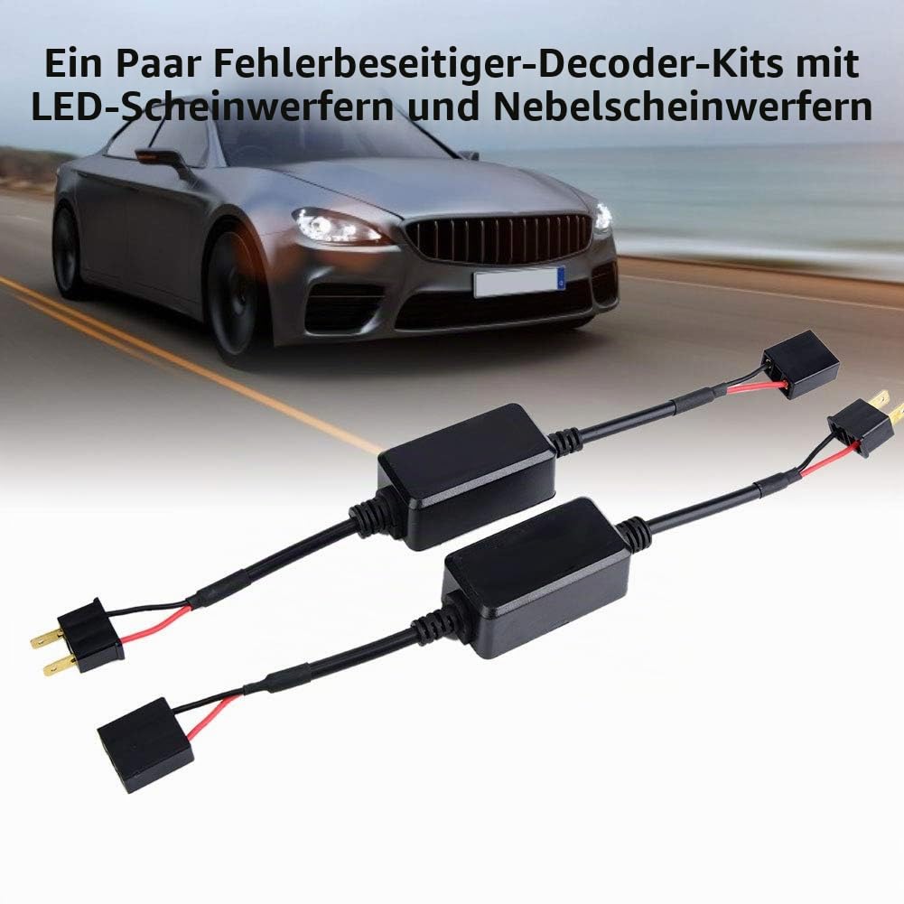 aqxreight - 2 Stück Auto LED Scheinwerfer Canbus ohne Fehler, Anti-Flickering Resist Decoder für H7