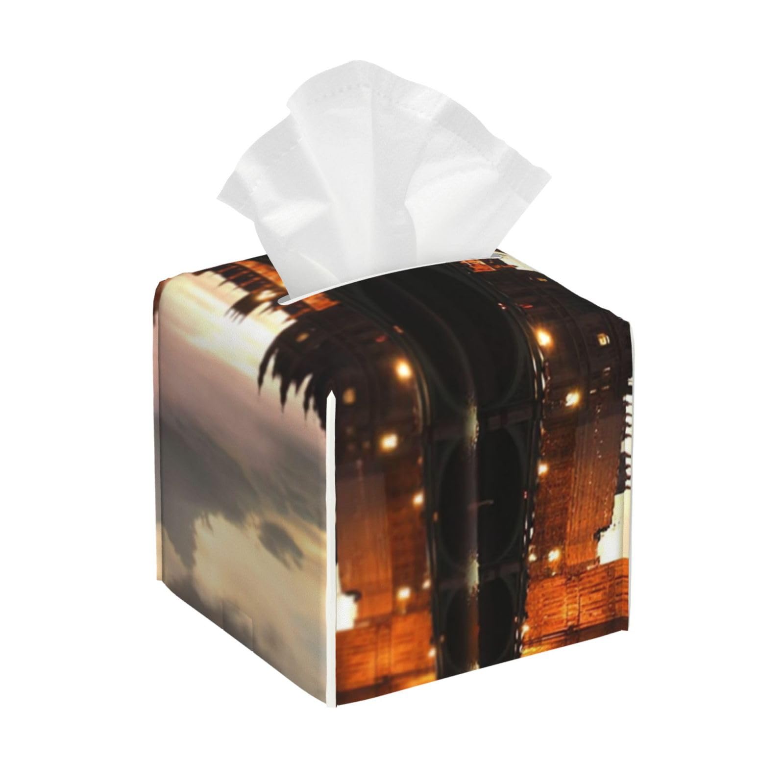 Big Ben in The Evening London UK PVC Cube Tissue Pack for Home Office Bathroom Use