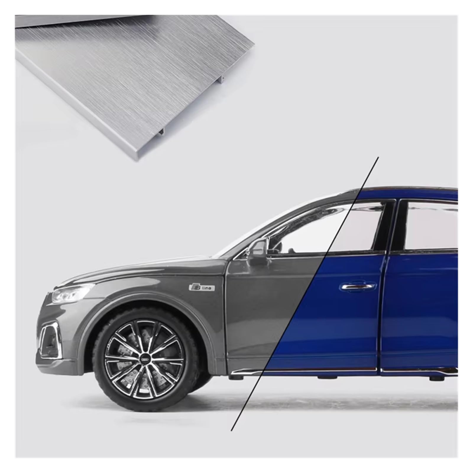 Model samochodu ze stopu odlewanego ciśnieniowo 1:24 do SUV Q5, kolekcja zabawek ze światłami i dźwiękami. (czarny, bez pudełka)
