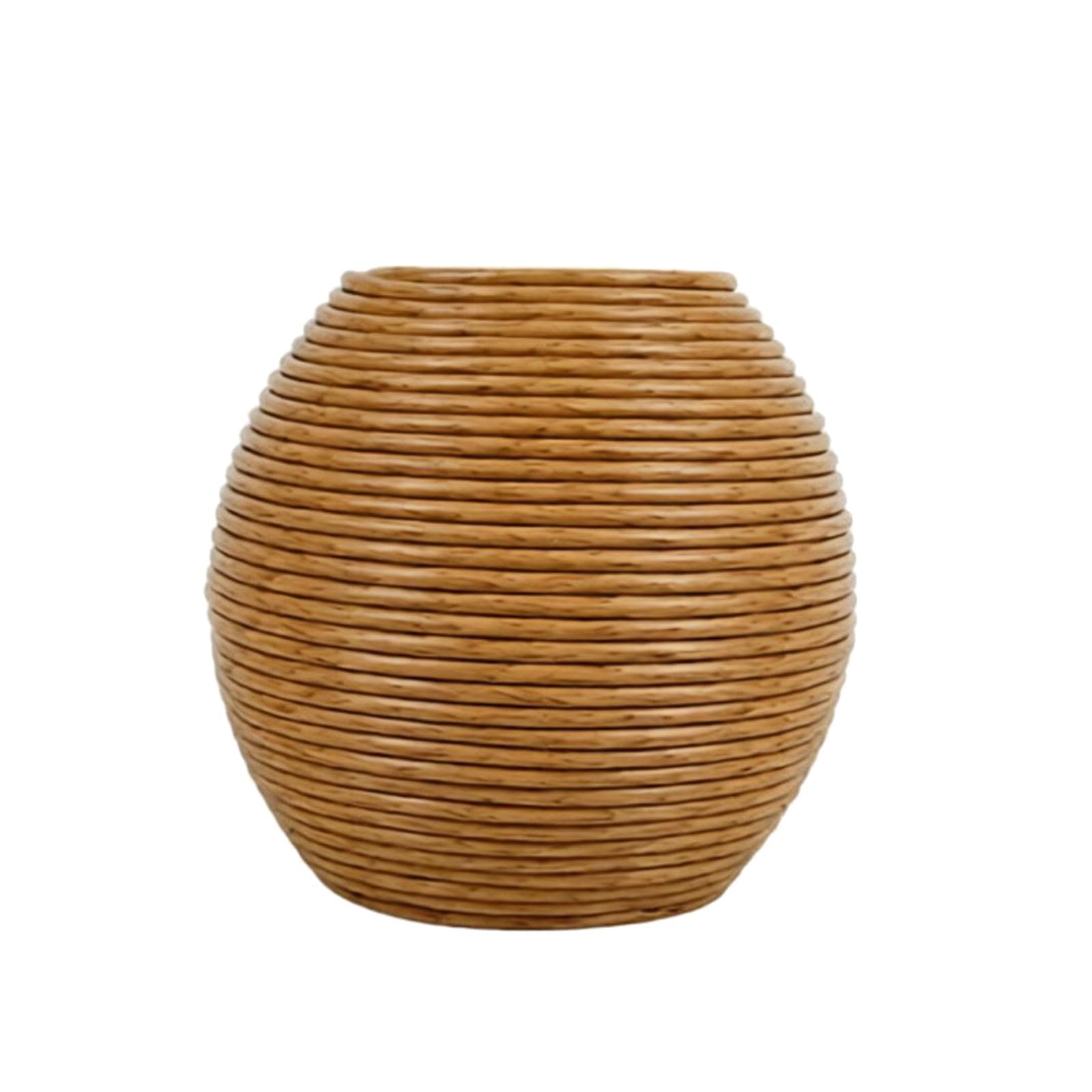 JSGHGDF Rattan Vases Country Rustics Styles Woven Plant Flower Vases Basket for Home Decors Decorative Vase Centerpieces Woven Flower