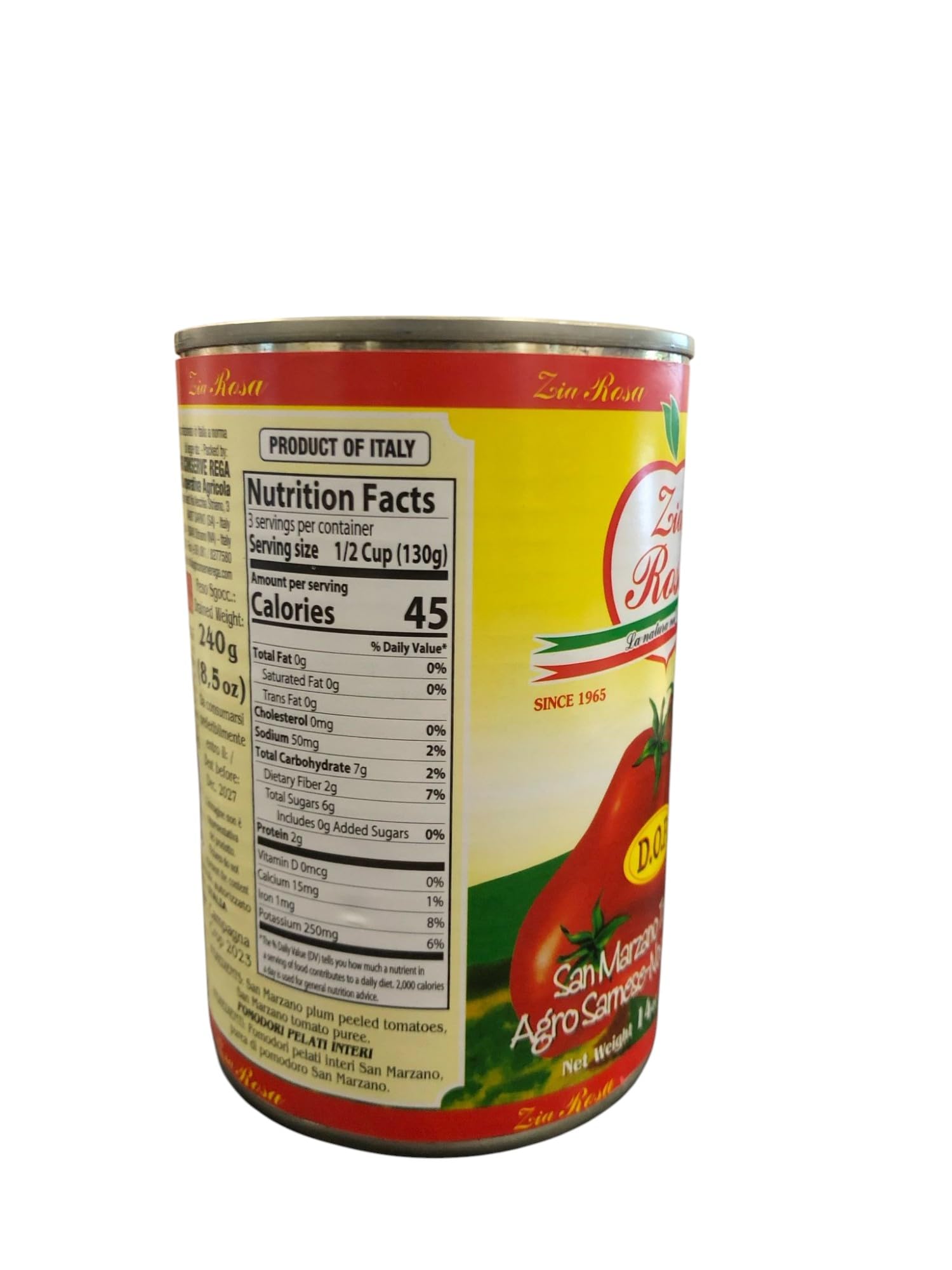 Pomodoro San Marzano dell'Agro Nocerino-Sarnese Tomaten in Dose 48 x 400g | Origine Campania, varietà pregiata; ganze Früchte für Sugo, Pizza, Ragù und authentische Küche, Gesamtnettogewicht 19,2 kg