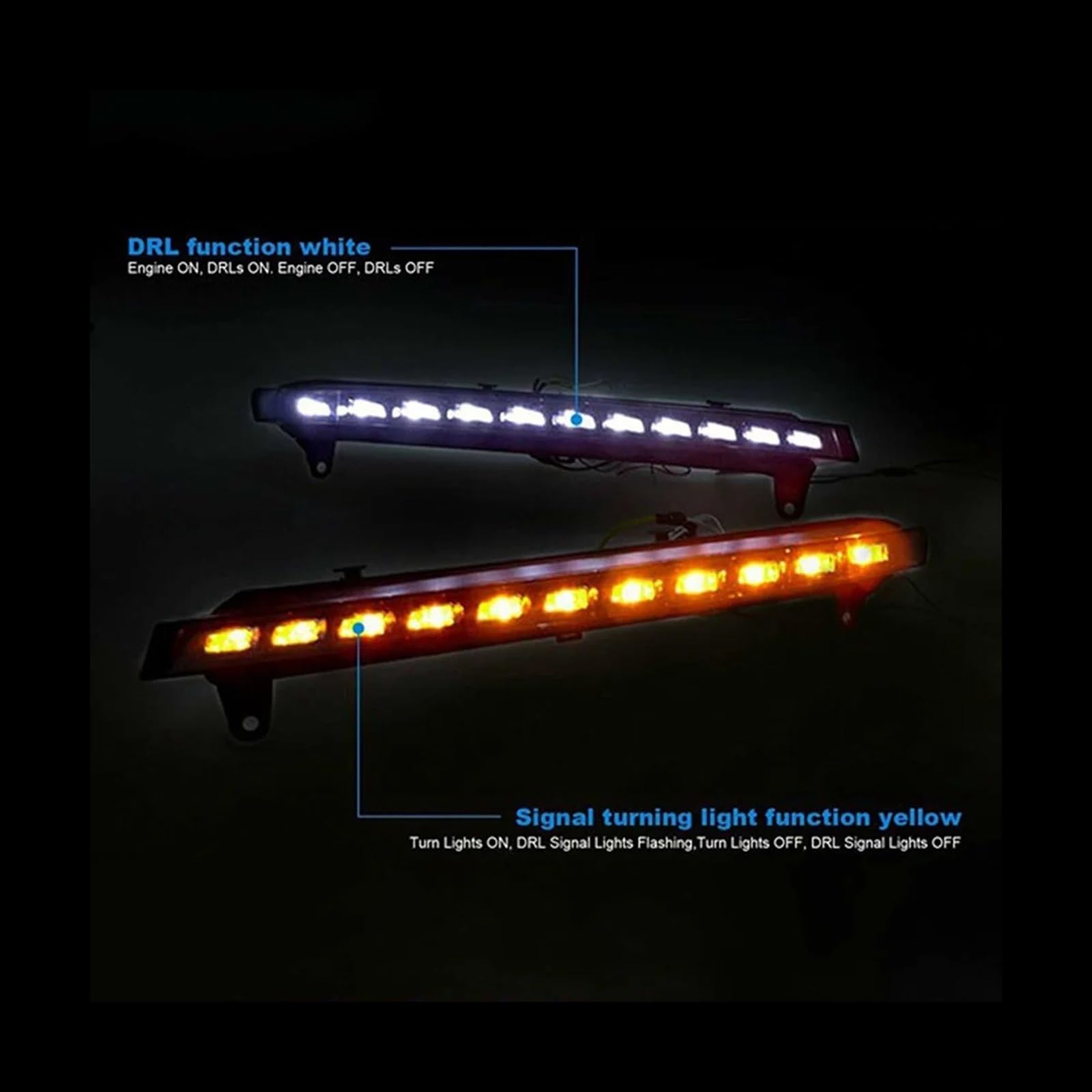 Luz Indicadora Giro para para Q7 2005 2006 2007 2008 2009 Luces Diurnas LED DRL Circulación Diurna Luces Señal De Giro Accesorios para Automóvil Señal Giro Coche