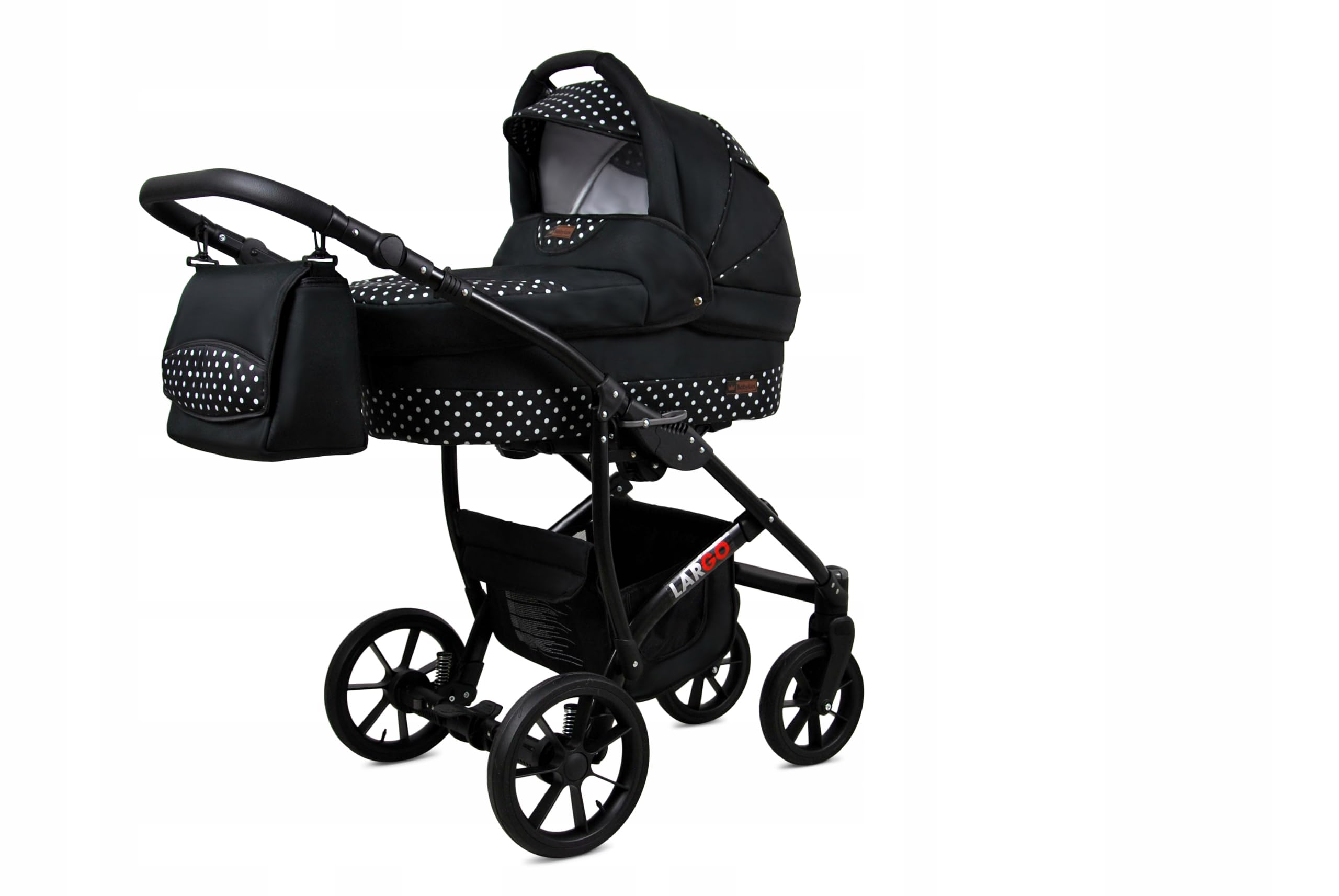 BabyLux Zestaw wózków dziecięcych 4 w 1 – Largo – w zestawie wanienka dla niemowląt, fotelik sportowy, fotelik samochodowy, stacja bazowa ISOFIX – fotelik samochodowy – zestaw wózków dziecięcych
