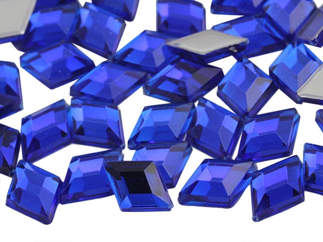 Allstarco 10x7mm Blue Sapphire Dark .NAB01 Flat Back Diamond Acrylic Rhinestones Plastic Gems for Jewelry Making Costume Jewels Cosplay Embelishments - 100 Pieces