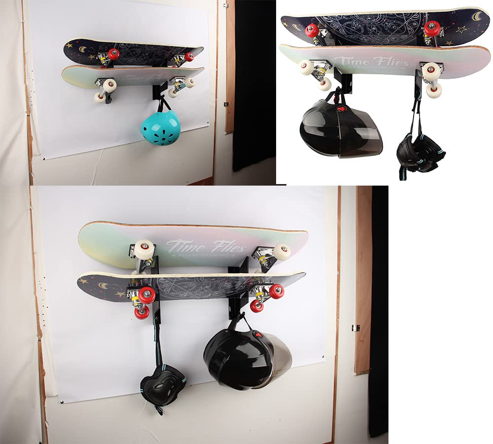 LINSHI Longboards,Skateboard Rack,Wandmontage Skateboard Organizer,Skateboard Wandhalterung Display,Skateboard Wandhalterung Deck Rack 1 Paar