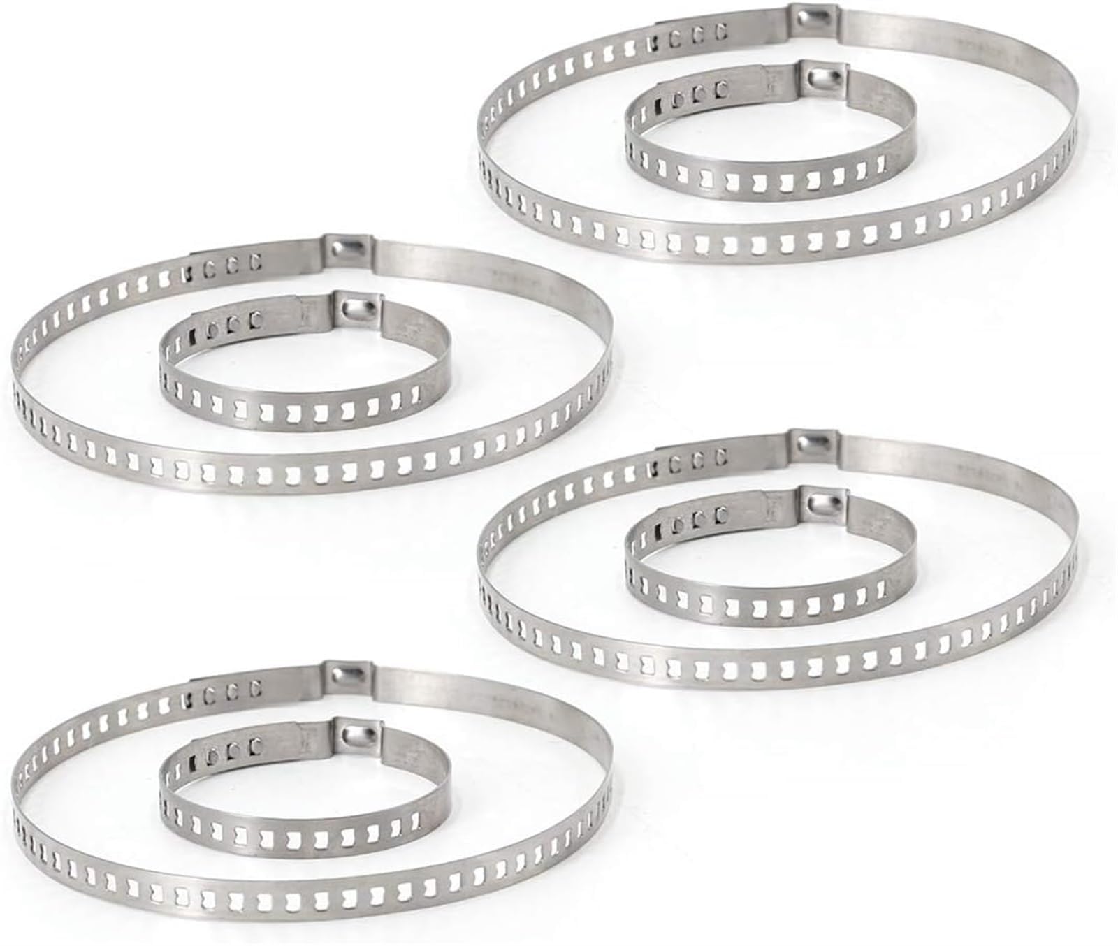 THE WHITE SHOP 8PCS CV Boot Clamps,CV Joint Boot Crimp Clamp Kit,Car Accessories Adjustable Stainless Steel Drive Shaft CV Boot Clamp,Fits for Steering Gear Gaiters