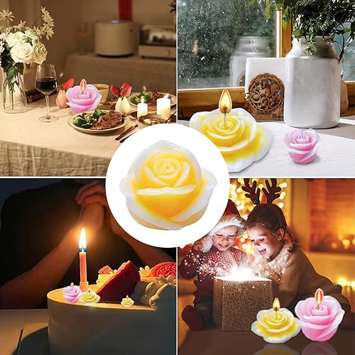 Miniatura 8 de 2 moldes de silicona para velas de flores, moldes de vela de resina 3D, kit de moldes de flores en forma de rosa para pasteles hechos a mano, jabón,