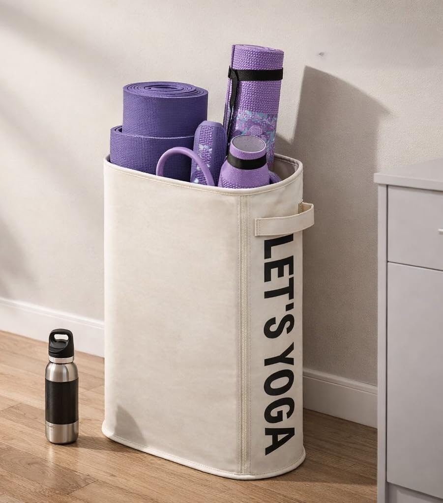 ODMART Yoga Mat Storage Rack for Home Gym – Multipurpose Organizer for Yoga Mats, Accessories & Workout Gear, Space Saving Storage Holder (44 x 21 x 52 cm)-image-46