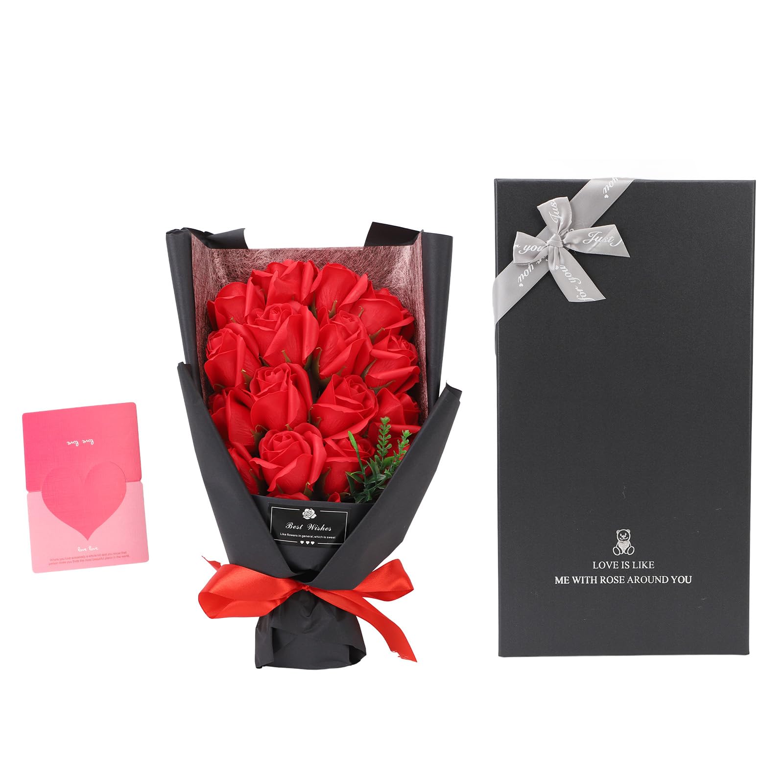 Fleur rose artificielle en plastique pour cadeau d'anniversaire de mariage