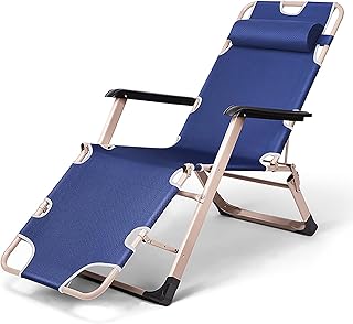HZH Espreguiçadeira de jardim leve, cadeira extra grande?Espreguiçadeira, espreguiçadeira, dobrável com apoio de cabeça, capacidade de carga até 180 kg, para jardim, varanda, terraço de praia (A)