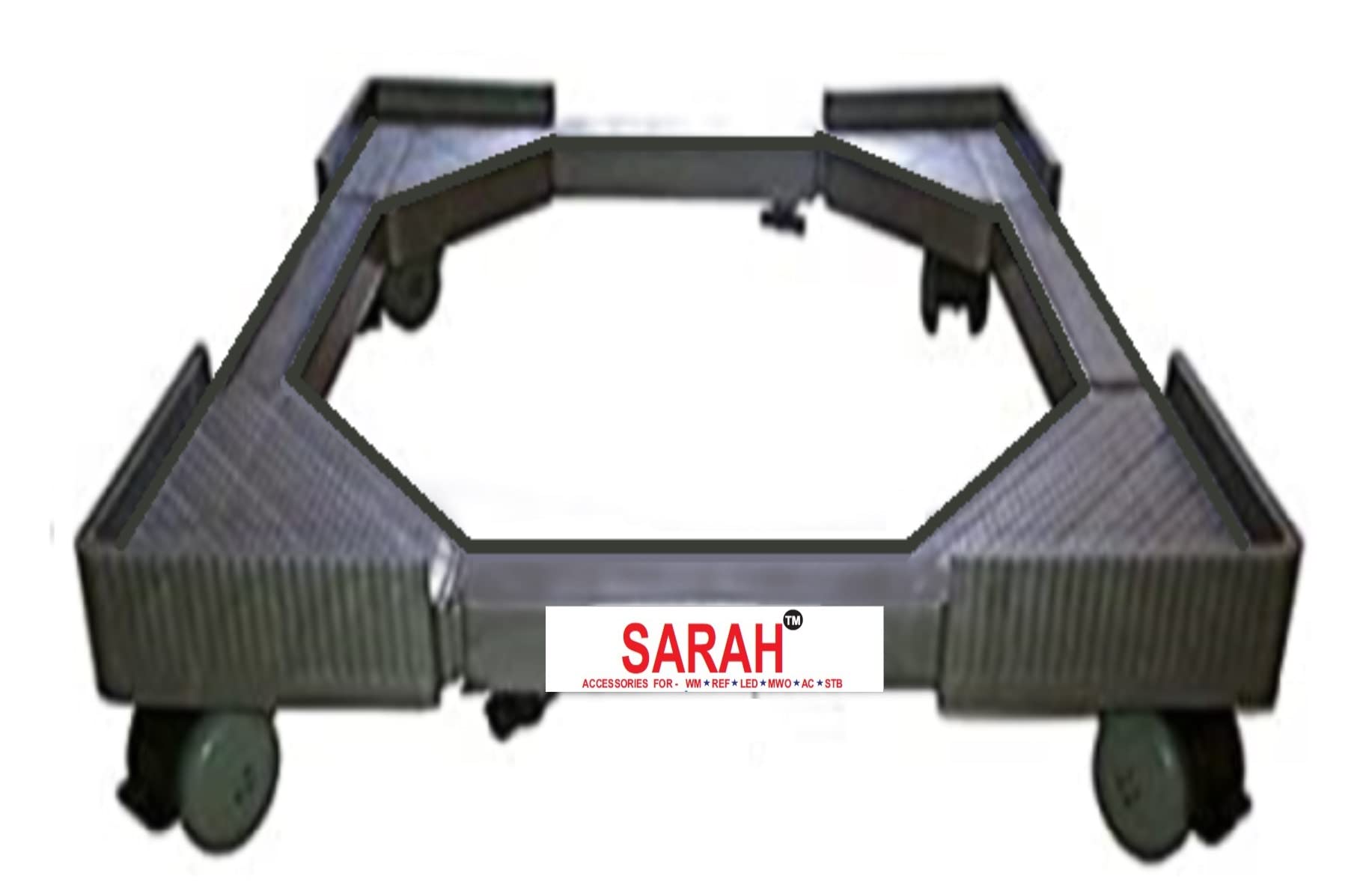 SARAH™ Plastic Adjustable Refrigerator & Top Loading Fully Automatic Washing Machine Trolley/Stand -103 BZ