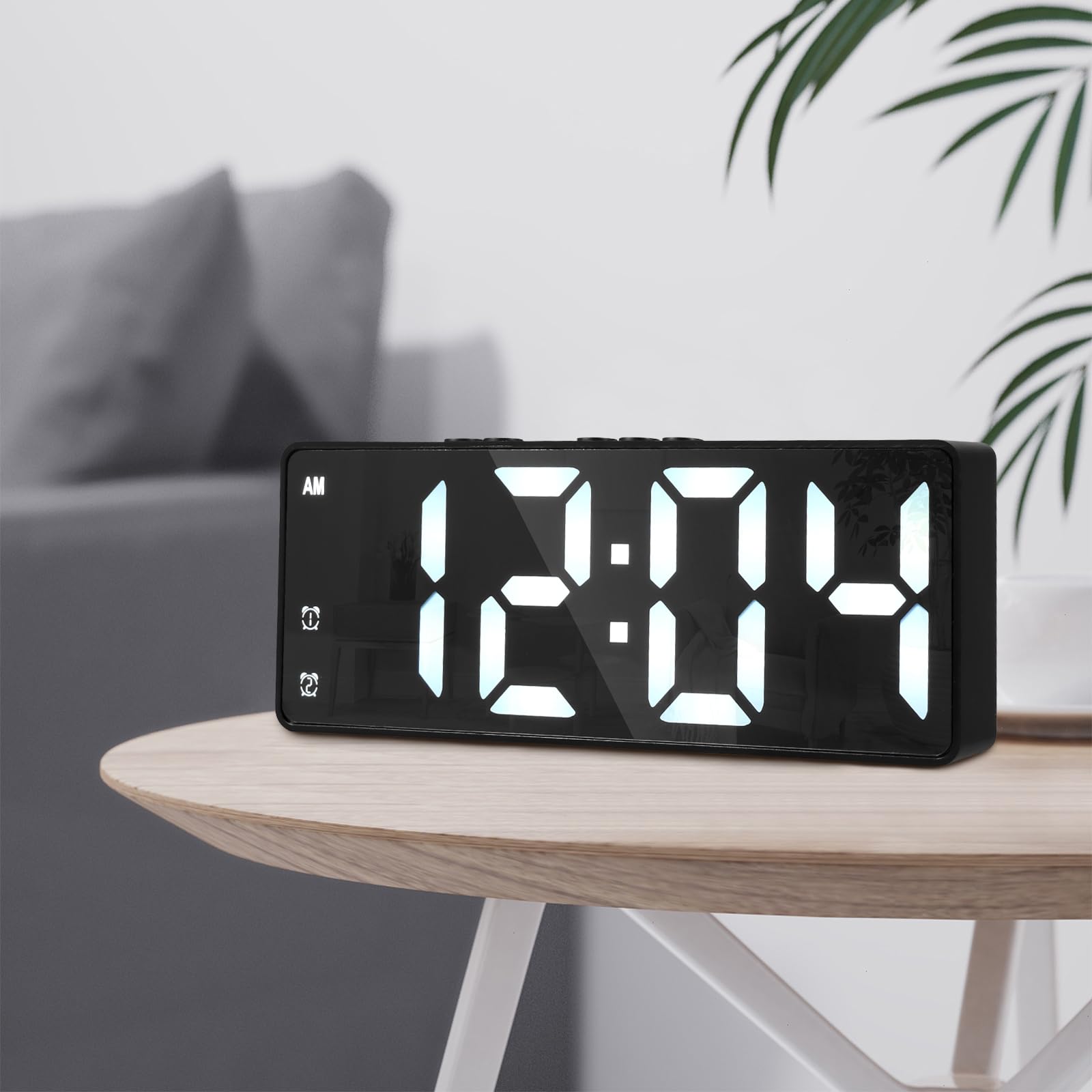 ZJMCAJY Colorful Digital LED Alarm Clock USB Battery Operated Desk Bedside Clock with Double Alarms 12 24H Display