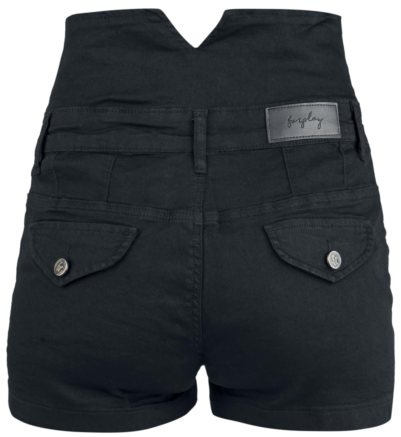 Forplay High Waist Denim Hot Pant Frauen Hotpant schwarz Basics, Streetwear