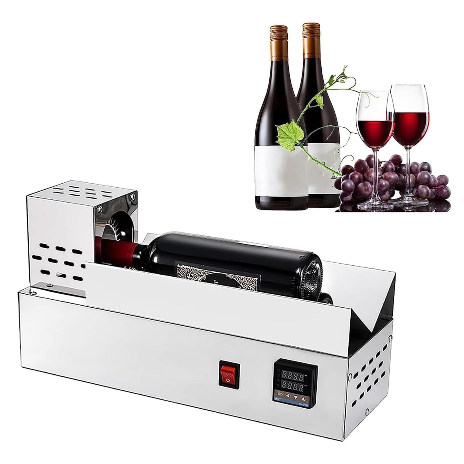 YXZQLOZ 600W Electric Heat Shrink Machine—Adjustable-Temperature Ceramic Heating Sealer for Bottle Caps, for PVC Heat Shrink Packaging