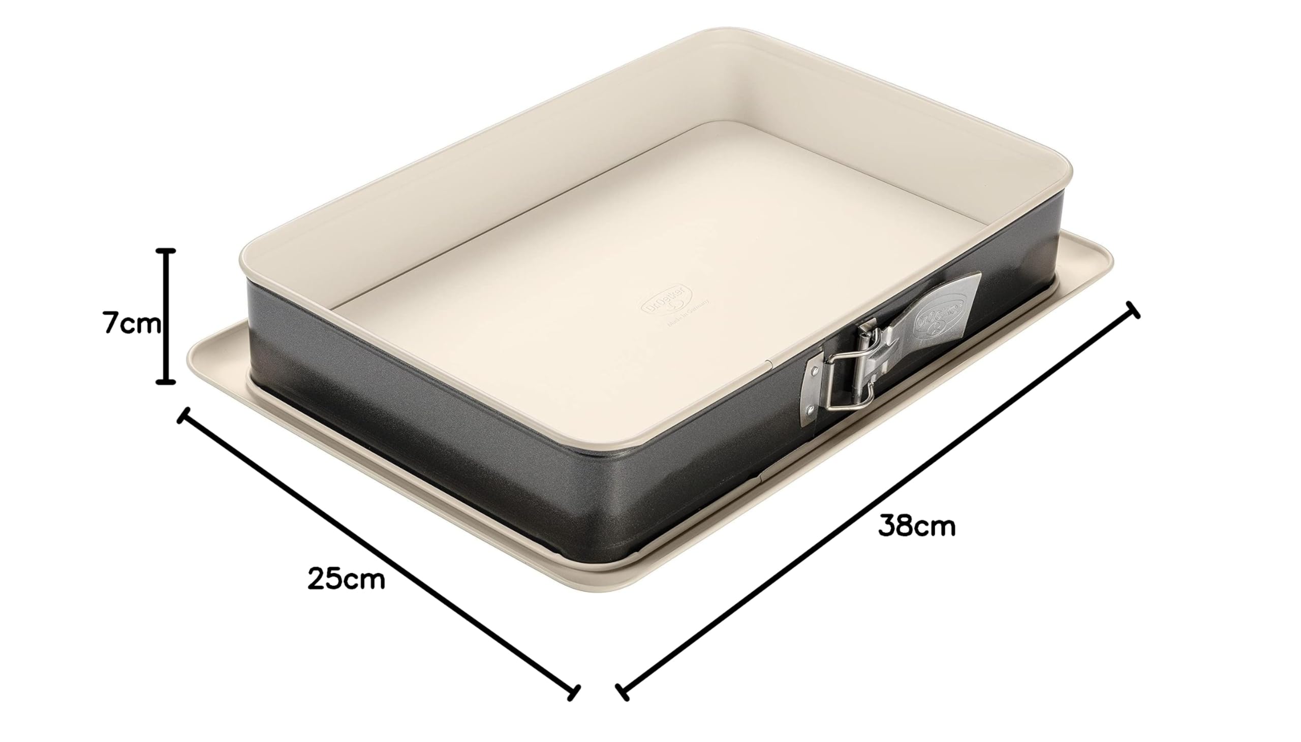 Dr. Oetker Rechteck-Springform 38 cm, Kuchenform mit Auslaufschutz, 1 Stück & Springform Ø 26 cm Back-Trend, Kuchenform mit Flachboden, Menge: 1 Stück