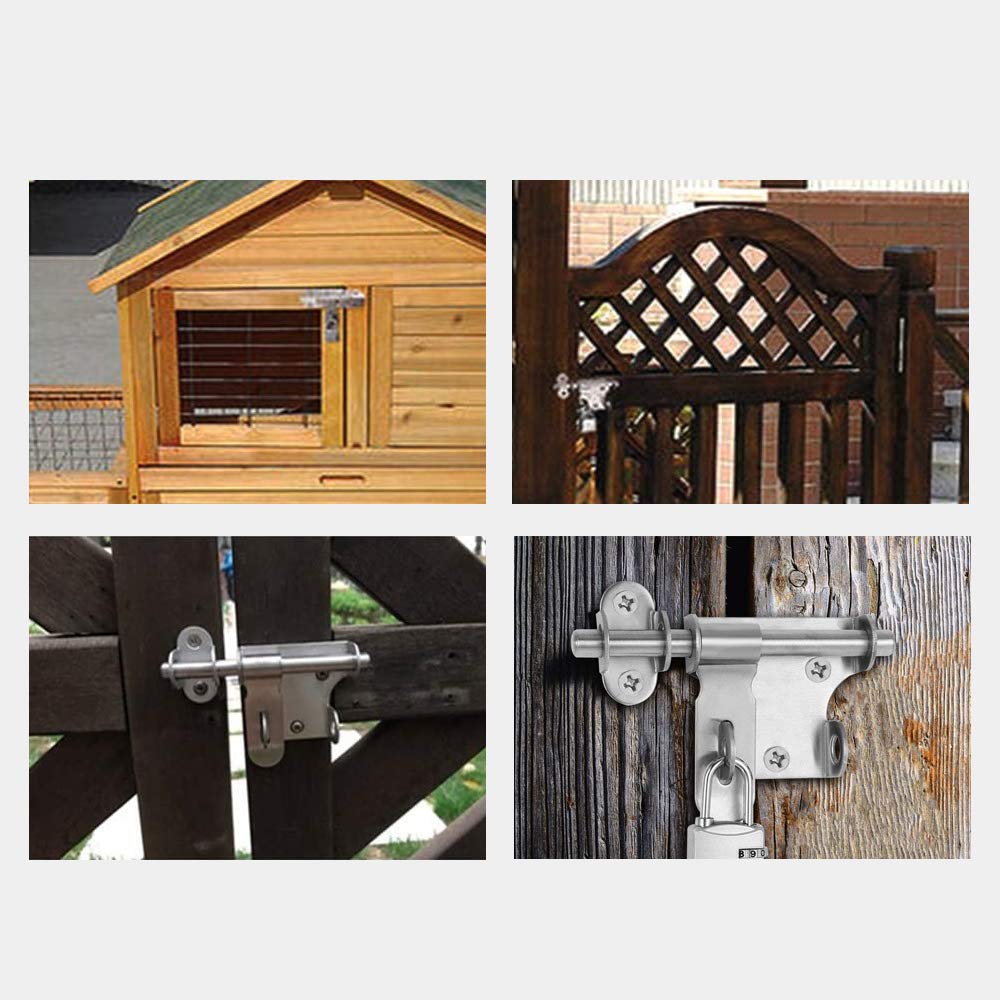 Stainless Steel Latch Heavy Duty Door Bolt Barrel Slide Lock with