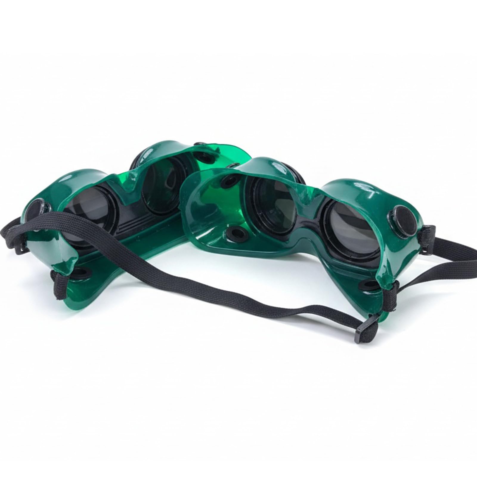 2 gafas de soldadura abatibles, marco de plástico verde de ajuste ajustable para soldadura y antorcha de corte