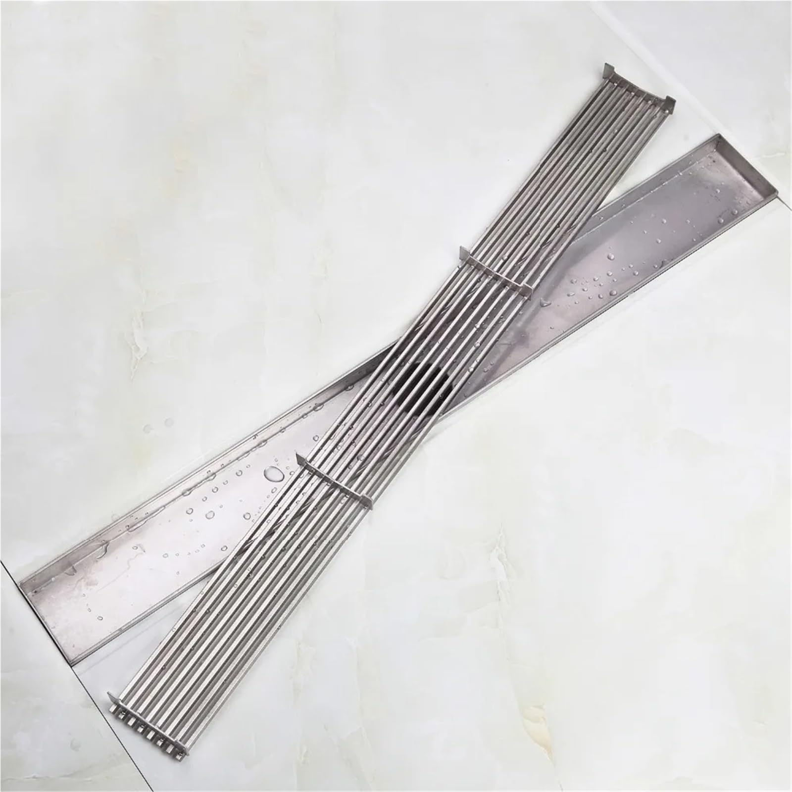 Rejilla Desague Ducha Desagüe de ducha lineal acero inoxidable 304, desagüe horizontal, suelo, canal con inserción azulejos cromado para Exteriores