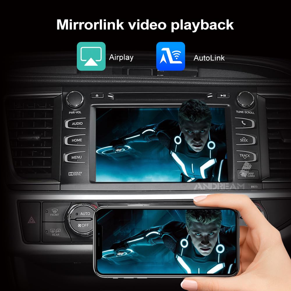 Andream Bezprzewodowy zestaw aktualizacyjny Android CarPlay do Toyota Touch 2 kompatybilny z CH-R, Avalon, Corolla, Camry, Yaris, Auris, RAV4, Highlander Entune 2.0 2014-2019