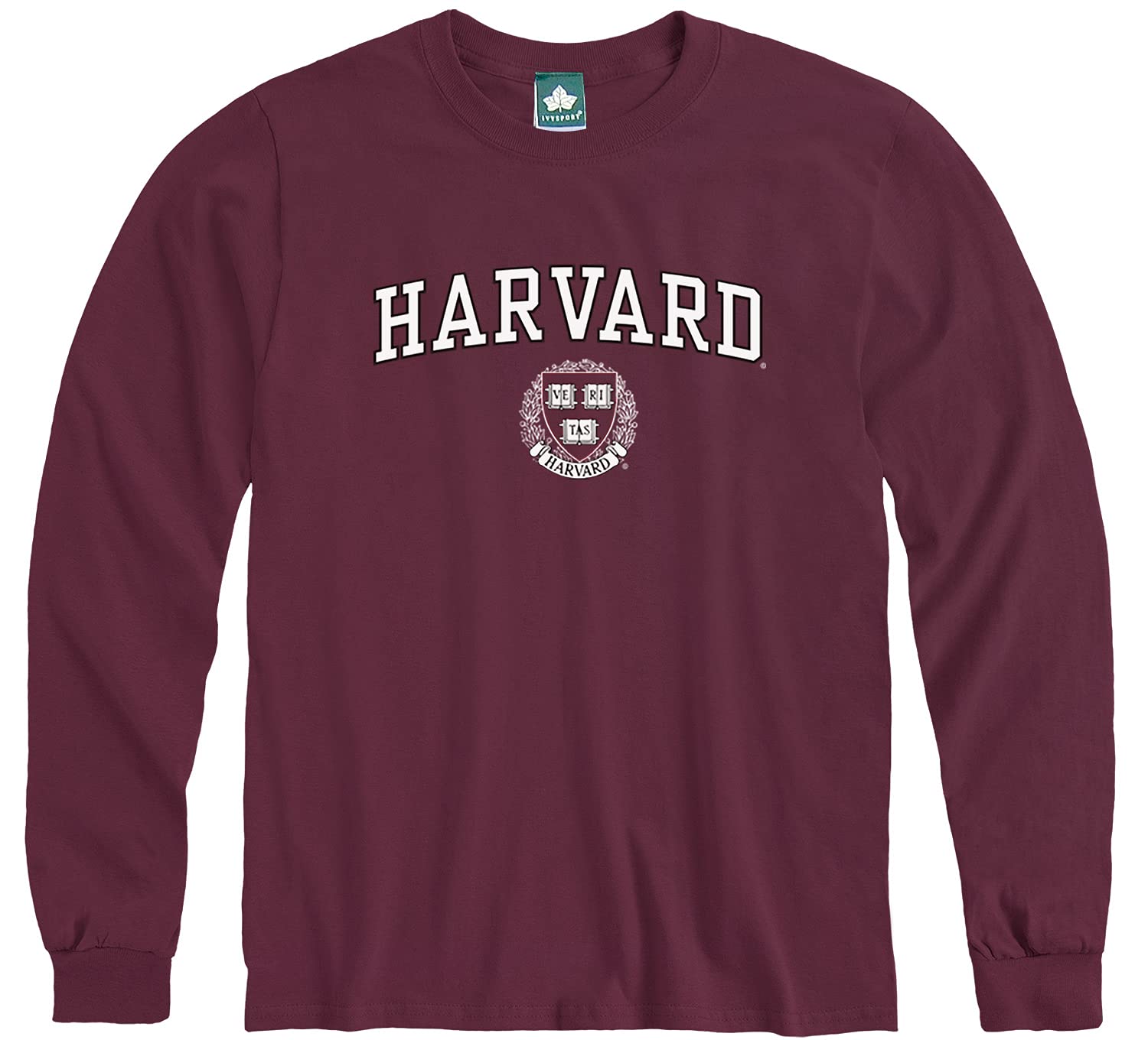 IvysportCotton Long Sleeve T-Shirt with Crest Logo School Color