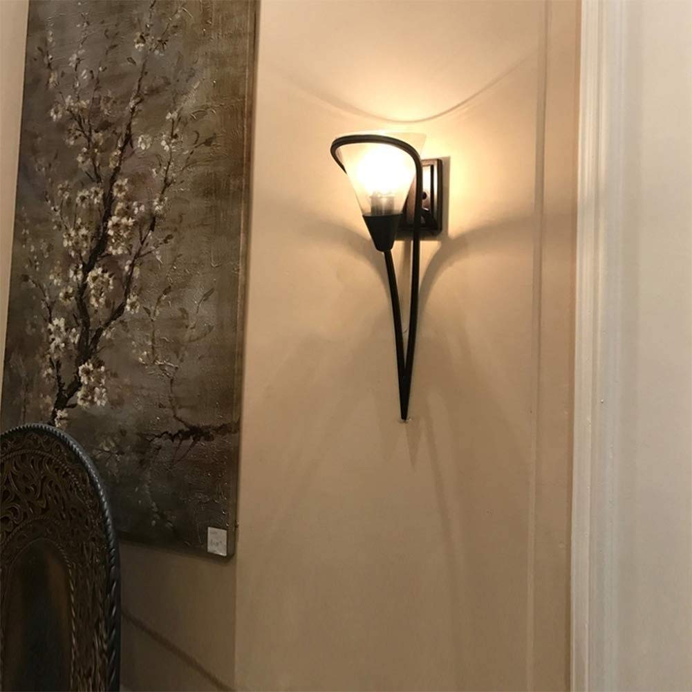 Lampada da Parete per Soggiorno di Campagna Americana per Il Tempo Libero, retrò Pastorale Europea, Semplice, Ristorante, Camera da Letto, Studio, Bar, Lampada da Parete in Vetro, Comodino, Parete,