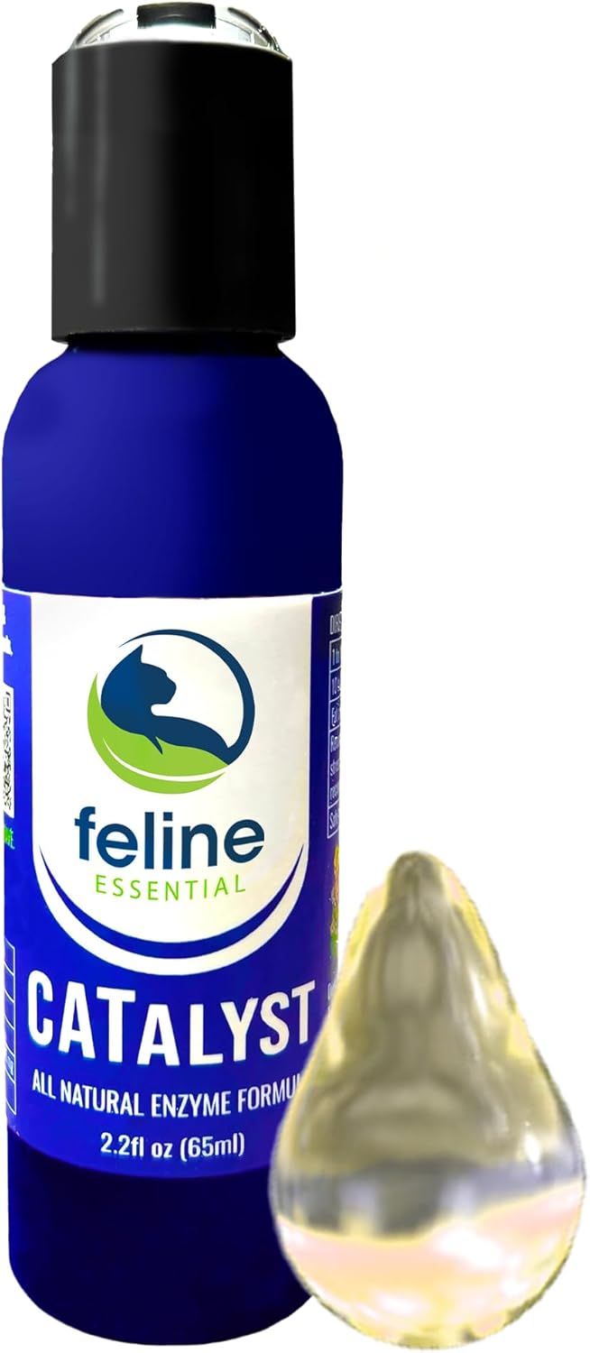 Feline Essential Catalyst Antioxidant Enzyme Formula for Cats - Cat Digestive Enzyme - Digestive Enzymes for Cats - Cat Digestive Support - Feline Catalyst Liquid Pancreatic Enzyme Supplements Cats