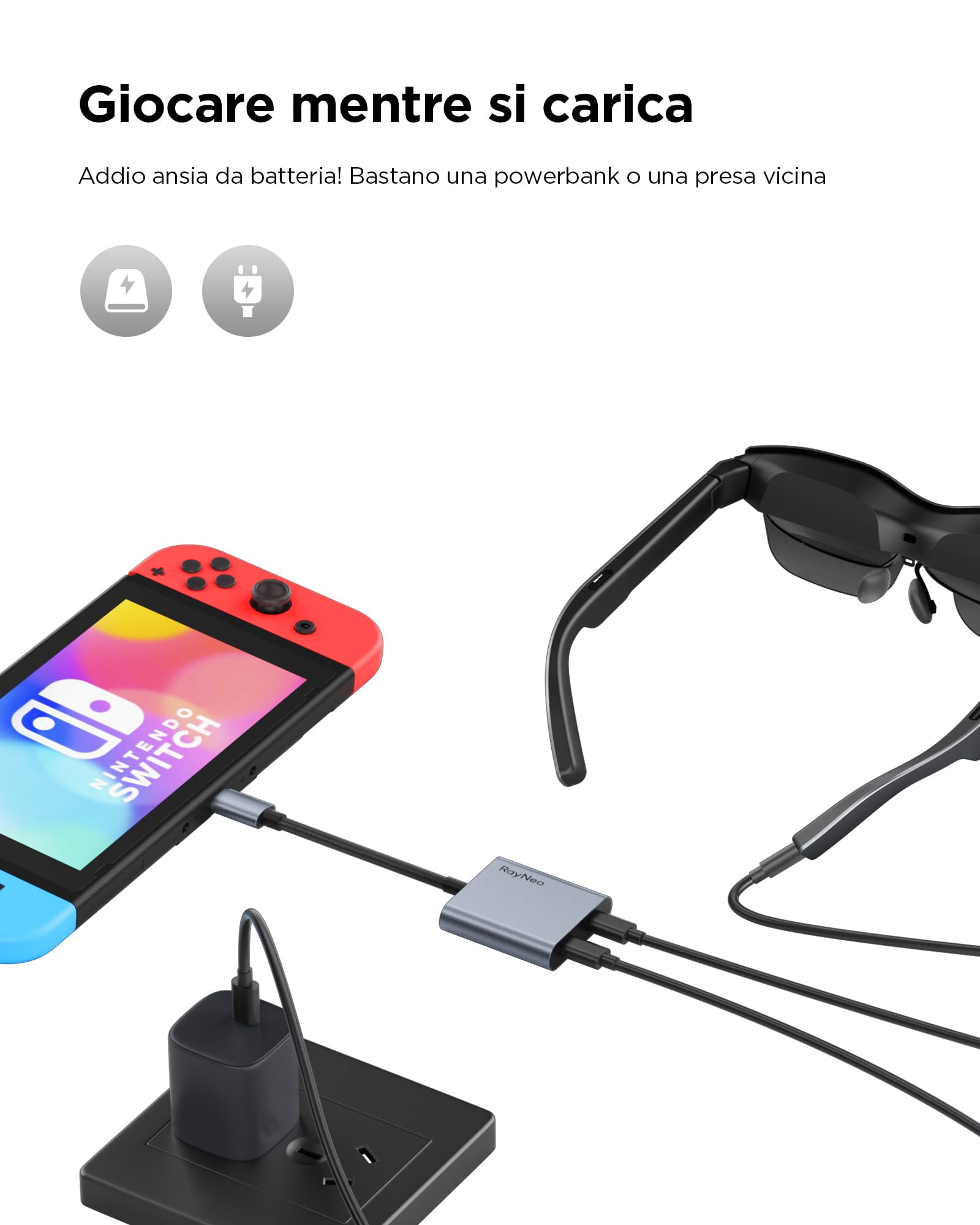 RayNeo Air 4 Pro AR/XR-Brille mit USB-C Adapter