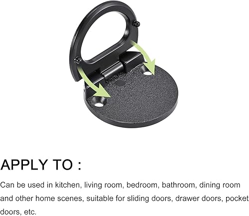 Miniatura 6 de METALLIXITY Tiradores de anillo empotrado (1.713 in/1.71 pulgadas), 3 piezas, cierre de aleación de zinc con tornillos, para puerta corredera de