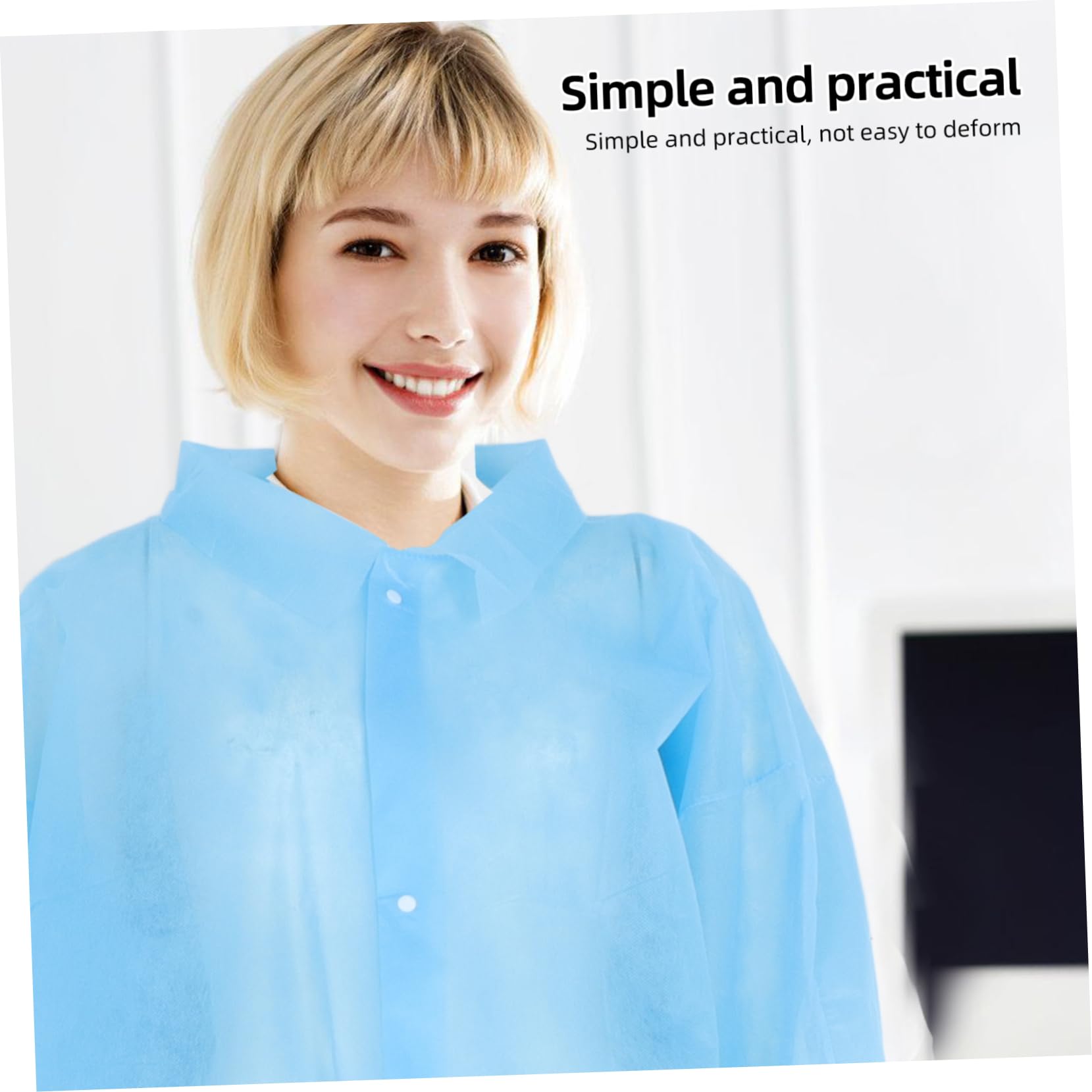 GLEAVI 10pièces Blouses De Jetables Non-tissé Vêtements De Laboratoire Respirants Combinaisons De