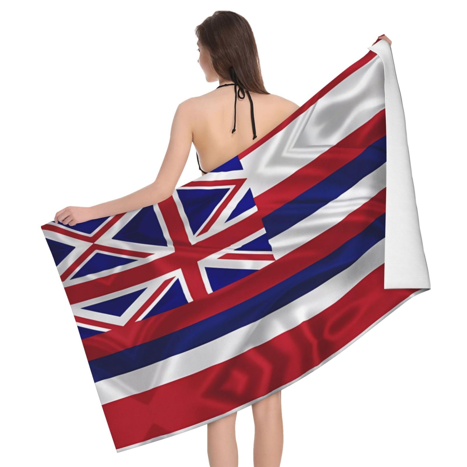 QAZWZML Home microfiber Flag of Hawaii American prints bath towels for travel, beach, and bathroom use. Highly absorbent and soft pool towels for men and women, quick drying