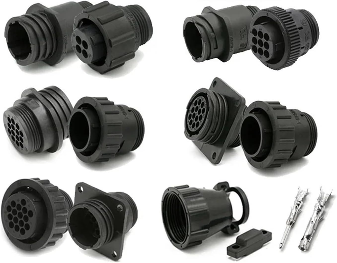 1/5/20Sets 4P/9P/14/16Pin AMP/TE Type Auto Sensor Plug Socket SMT Connector 183079 182645 182919 182647 182649 206043-1(16P Flange Set,1 Set)