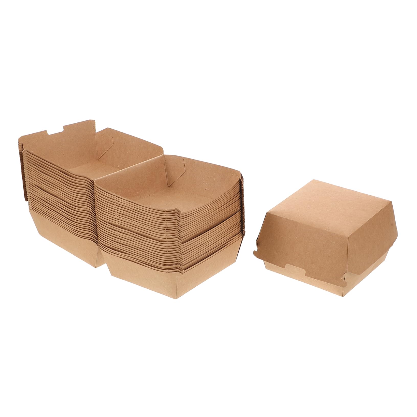 LAPYAPPE Burger Holder Box Sandwich Box to Go Reusable Paper Hamburger Container Compact Lightweight Food Grade Picnic Fast Food